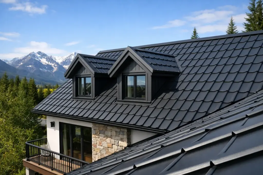 European Style Metal Roof for Alberta Homes