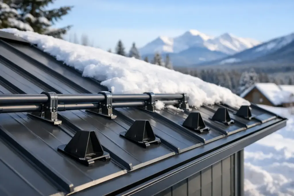 Snow Retention Systems for Alberta Metal Roofs